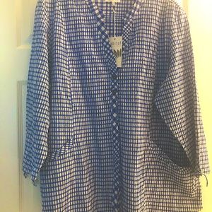 NWT Blue Check Habitat Top